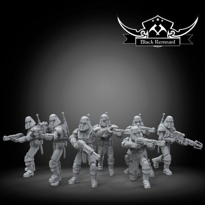 7pc Ancient Dark Commandos - 28mm - 40mm Scale | Star Wars Legion Mini