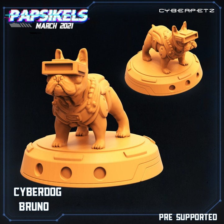 Cyberpunk Cyberdog Bruno - 32mm Scale Alien Miniature | Batang City | Papsikels