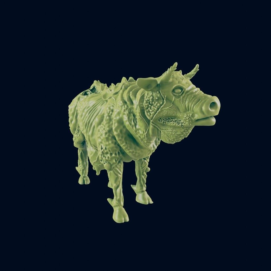 Mutated Cow | 28mm - 100mm Scale Resin Mini - Survivors | Zombicide | Badlands | Vaultz