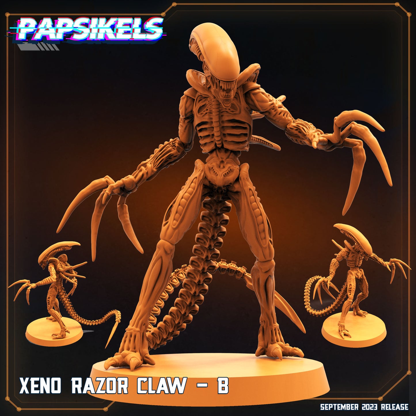 Xeno Razor Claw B - 32mm Scale Alien Miniature | RPG | Sci fi | Xeno | Role Playing | DnD | Papsikel