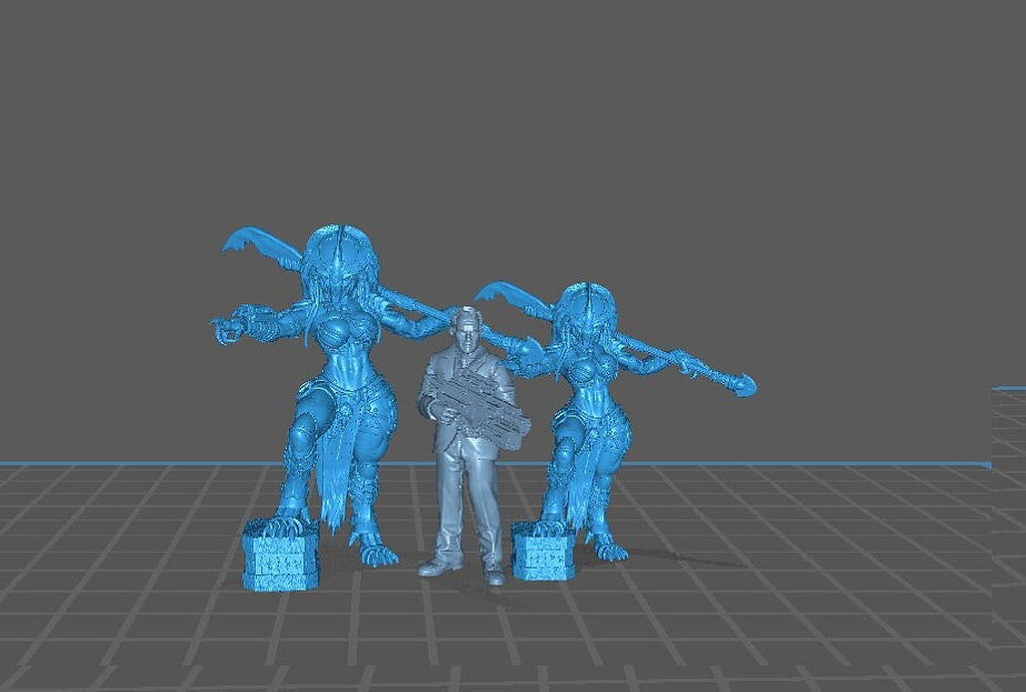 Raven Vixen Skull Hunter - 32mm Scale Alien Miniature | RPG | Sci fi | Cyberpunk | Role Playing | DnD | Papsikel