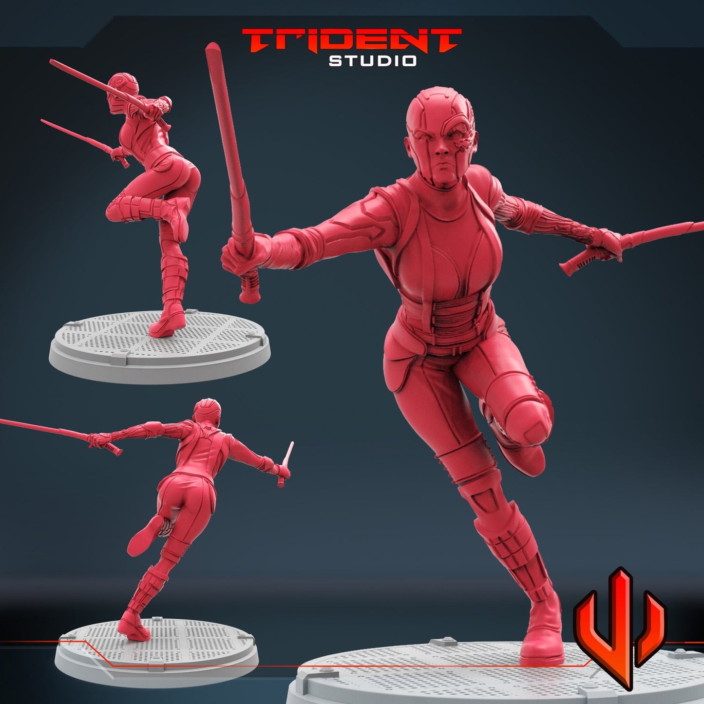 Blue Assassin A - 40mm Miniature | Crisis Protocol Proxy | Trident