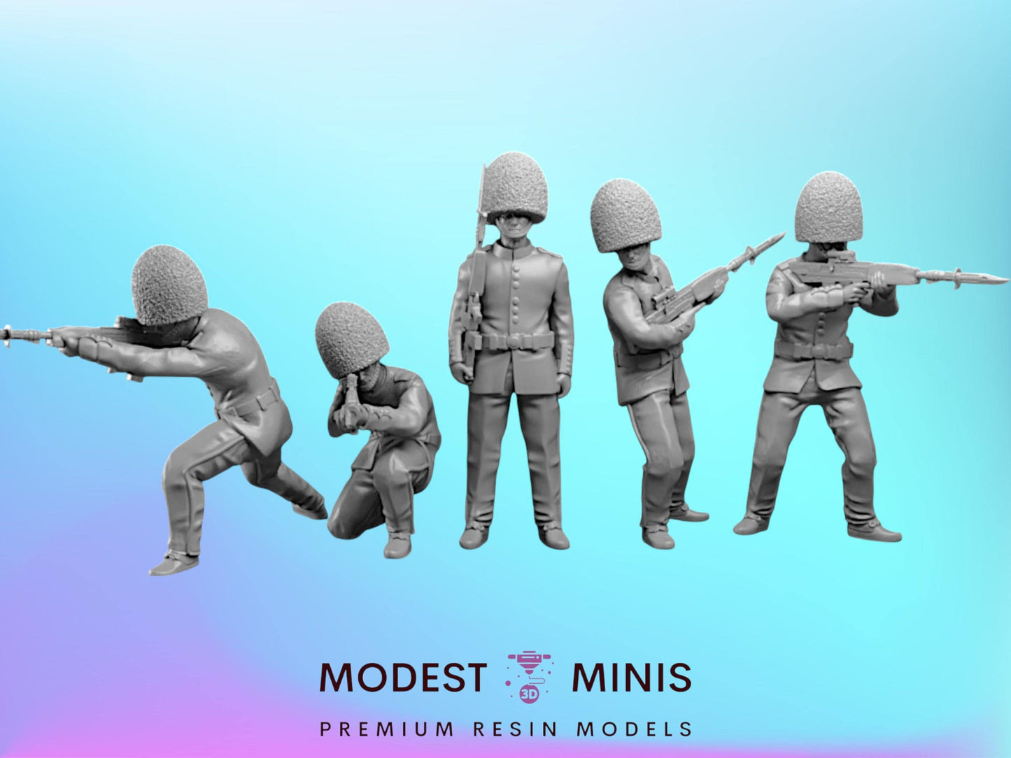 5pc British Royal Guard - 28mm Scale Resin Military Miniature | Zona Alfa | Spectre Ops Mini
