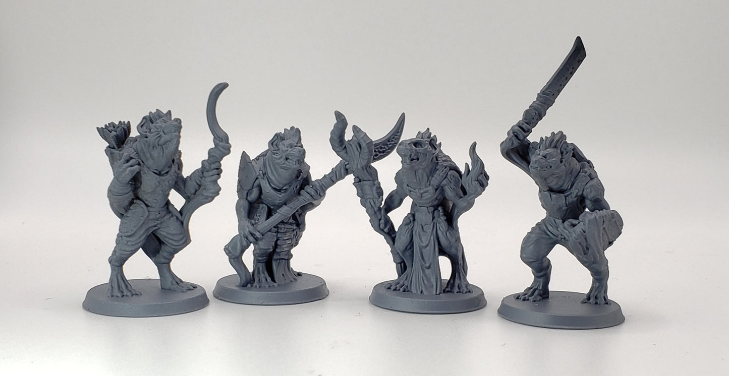 4pc Gnolls Set - 25mm - 75mm Scale | DnD | EC3D Fantasy Mini | Beasts and Baddies