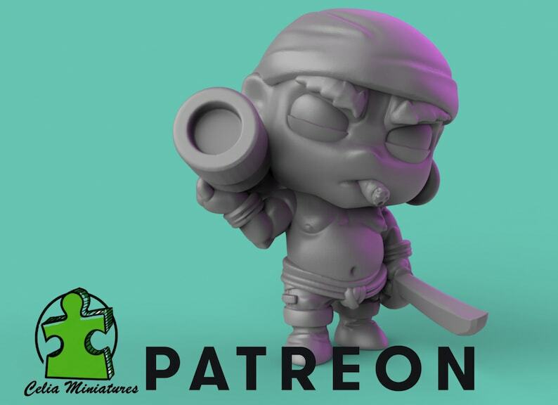 Chibi Cannoneer Sailor - 28mm - 54mm Scale