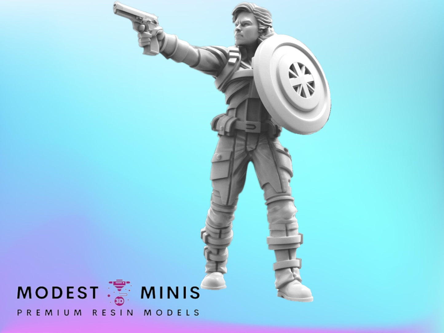 Captain Excalibur C - 40mm Miniature | Crisis Protocol Proxy | Trident
