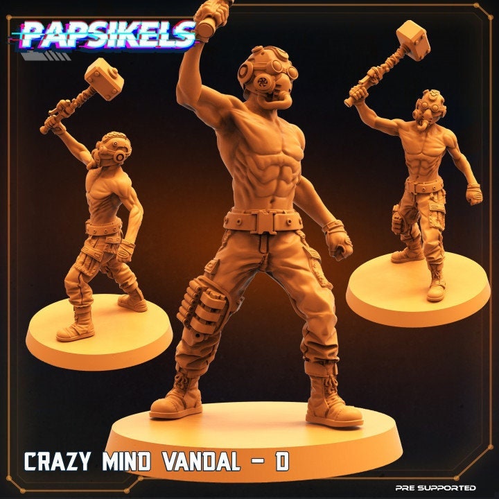 Crazy Mind Vandal D - Resin Scale Alien Miniature | Cyberpunk | Papsikels