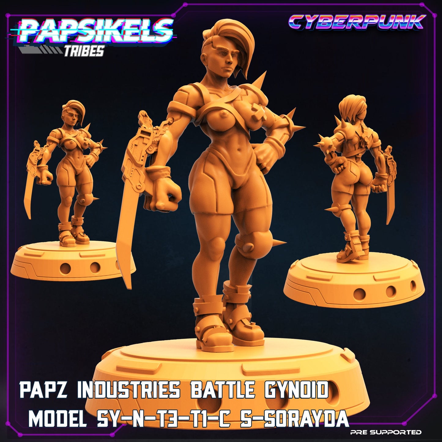 Pinup Battle Gynoid Sorayda - 32mm Scale Alien Miniature | Law Upholders | Papsikels