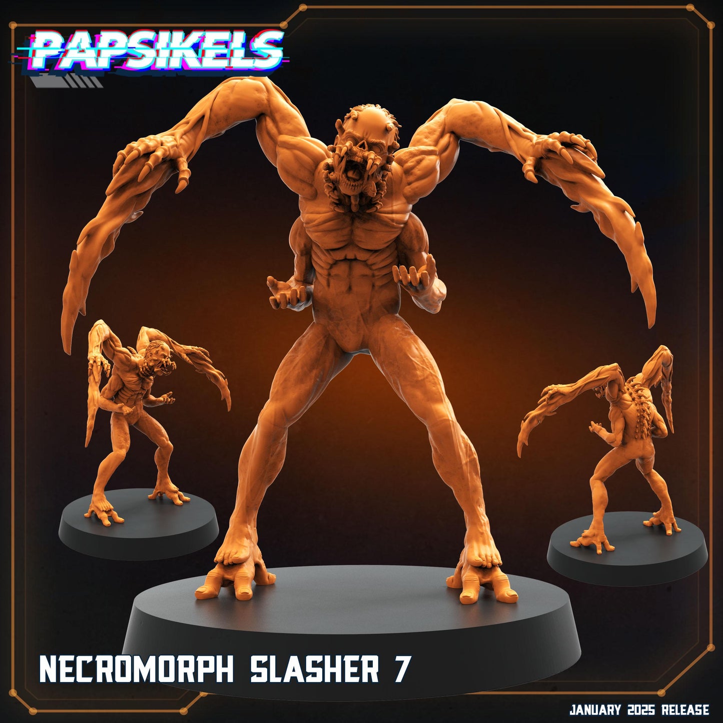 Necromorph Slashers - 32mm Scale Alien Miniature | RPG | Sci fi | Role Playing | DnD | Papsikel