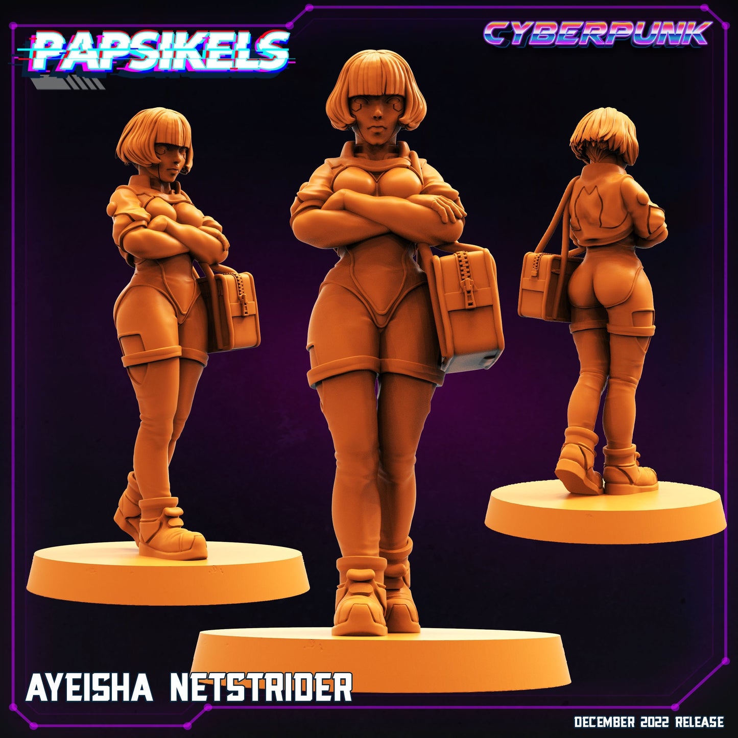 Ayeisha Netstrider Cyberpunk - 32mm Scale Alien Miniature | Batang City | Papsikels
