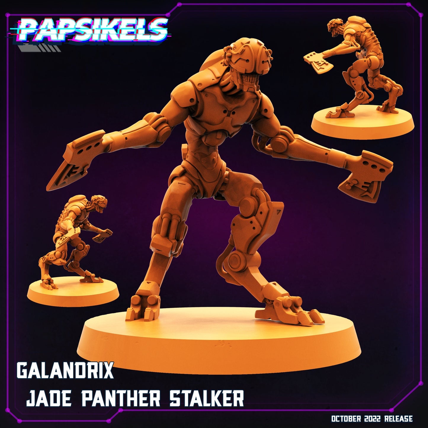 Galandrix Jade Panther Stalker Cyberpunk - 32mm Scale Alien Miniature | Batang City | Papsikels