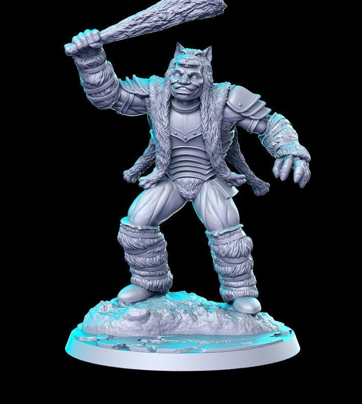 50mm Wyrwaldo Barbarian - 32mm Scale DnD Miniature | Dungeons and Dragons | JRPG Mini - RN Estudio