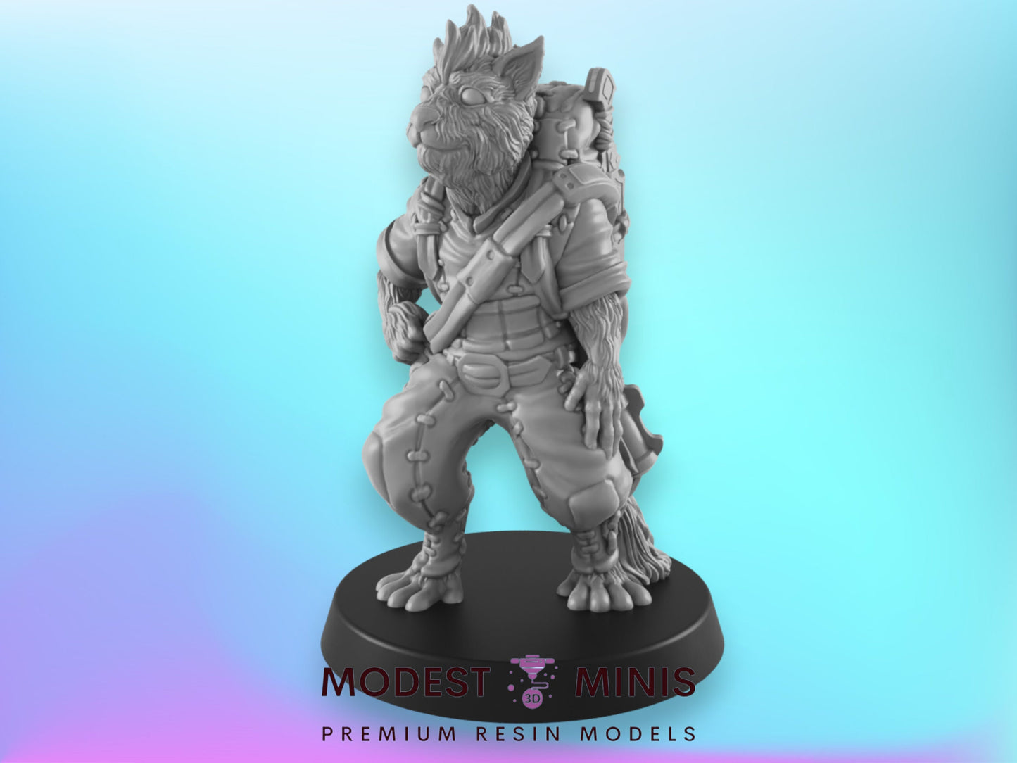 NPC Catfolk Traveler | 28mm to 75mm DnD Miniature | Frostgrave Mini | EC3D