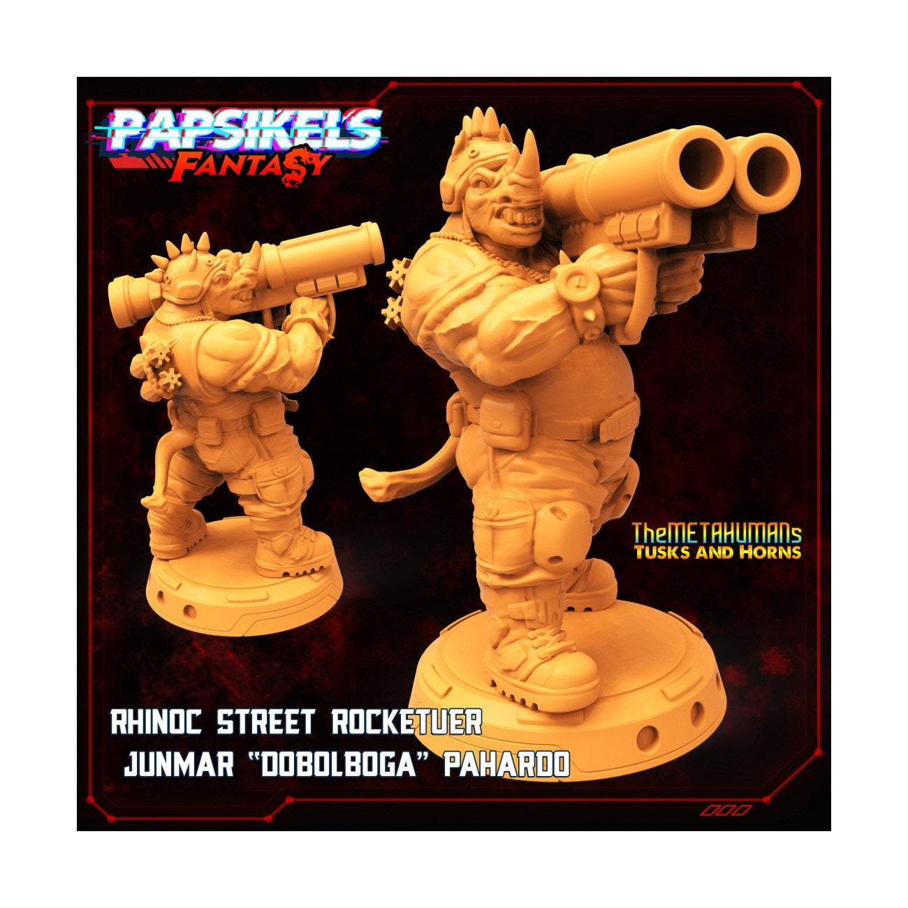 Rhinoc Street Rocket - 32mm Scale Miniature | RPG | Sci fi | Cyberpunk | Role Playing | DnD | Papsikel