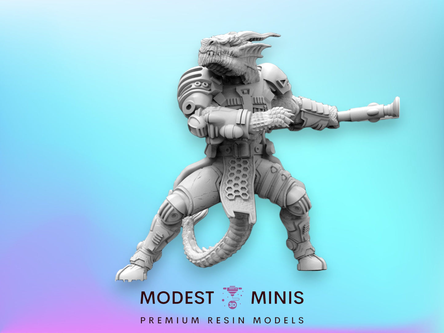 Bakunawa Dragonborn Af Ri Tada - 32mm Scale Cyberpunk Miniature | Alien | Papsikels