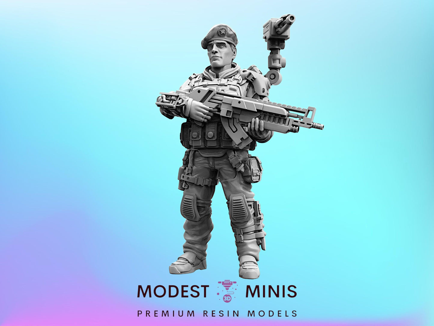 Squad Leader AA83 SYEM - 32mm Scale Alien Miniature | RPG | Sci fi | Cyberpunk | Role Playing | DnD | Papsikel