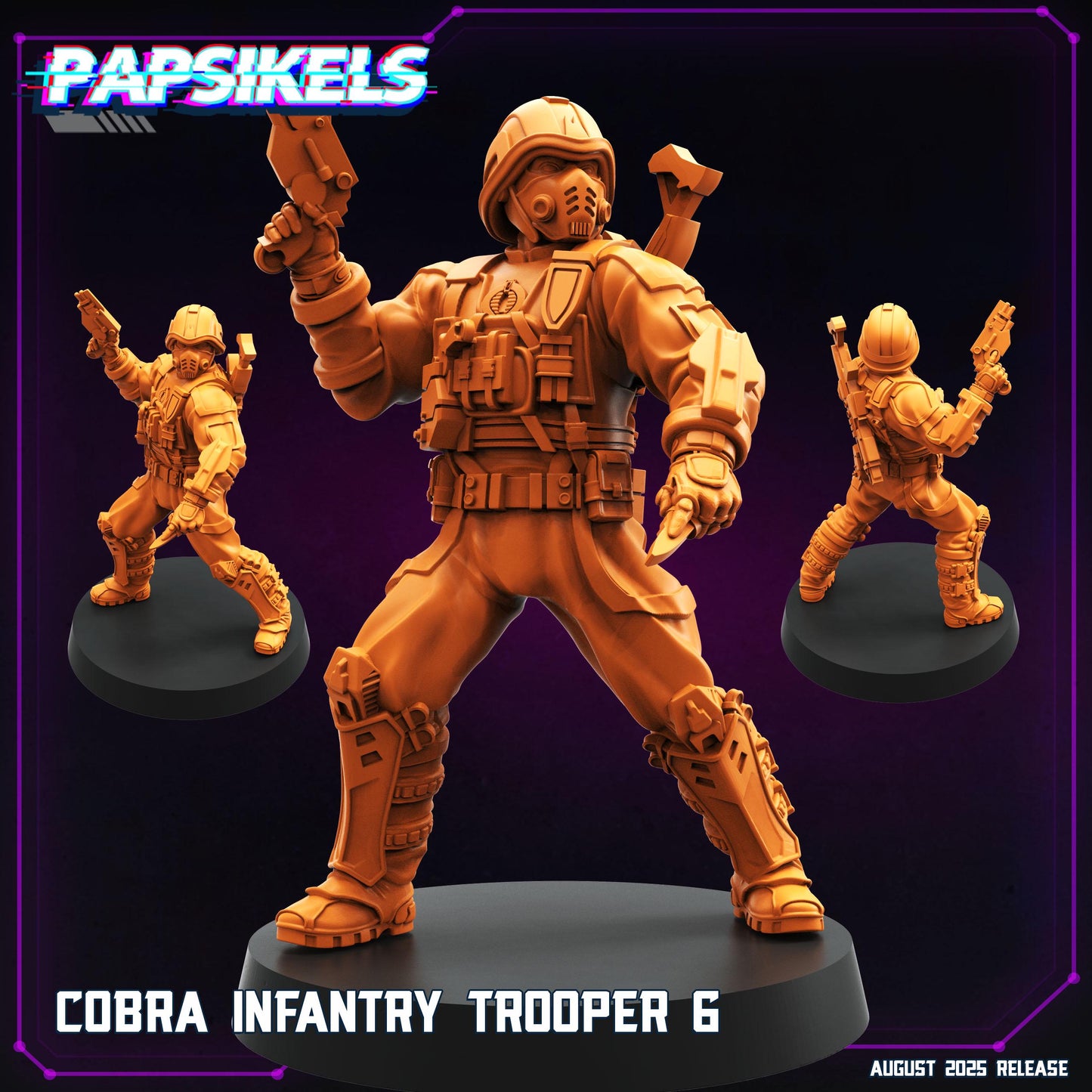 Cobra Infantry Troopers 1-6 - 32mm Scale Cyberpunk Mini | Papsikels