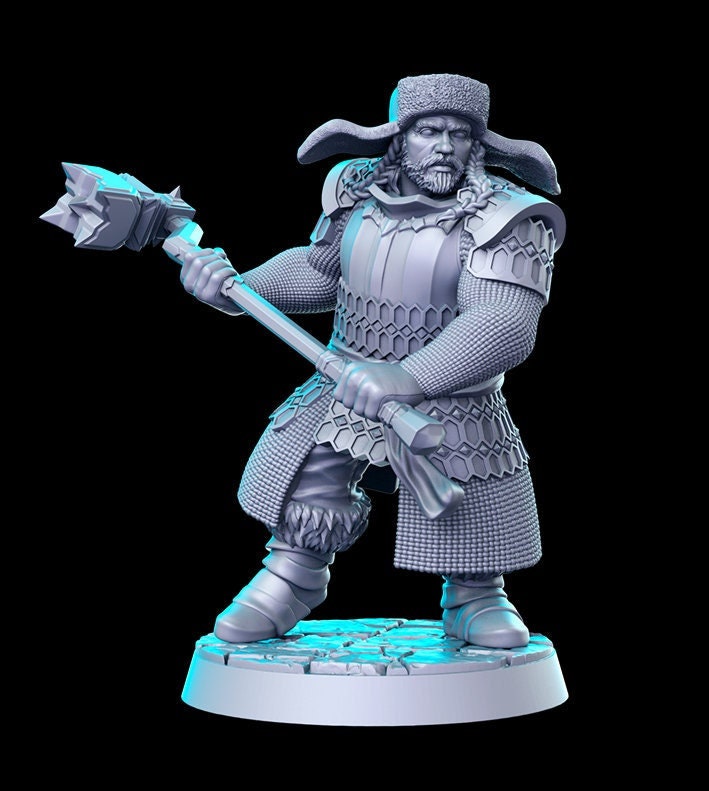 Dwarf Earmuffs - 32mm Scale DnD Miniature | Dungeons and Dragons | JRPG Mini - RN Estudio