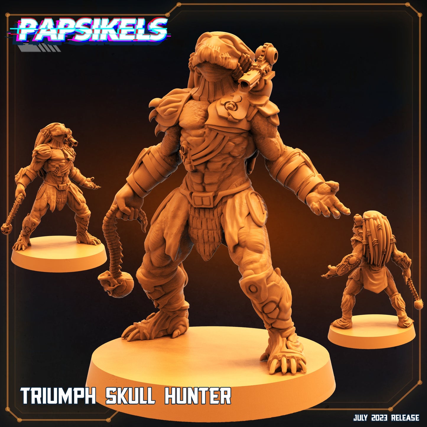 Triumph Skull Hunter - 32mm Scale Alien Miniature | RPG | Sci fi | Cyberpunk | Role Playing | DnD | Papsikel Xenowars