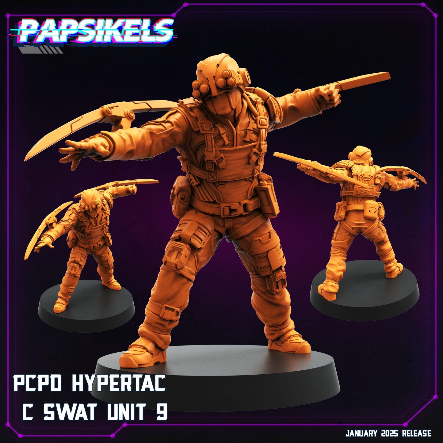 PCPD Hypertac C Swat - 28mm 32mm 40mm Scale Cyberpunk Mini | Papsikels