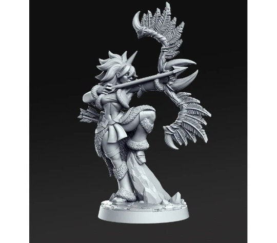Kira Female Ranger - 32mm Scale DnD Miniature | Dungeons and Dragons | JRPG Mini - RN Estudio
