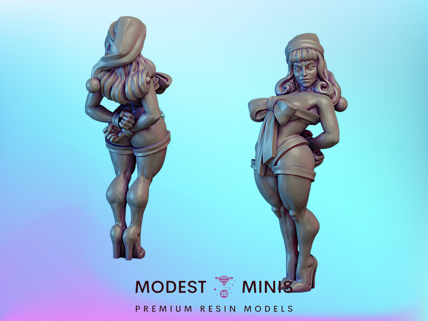 Mrs Santa | 28mm - 75mm Scale DnD Frostgrave Fantasy Mini | Vae Victis