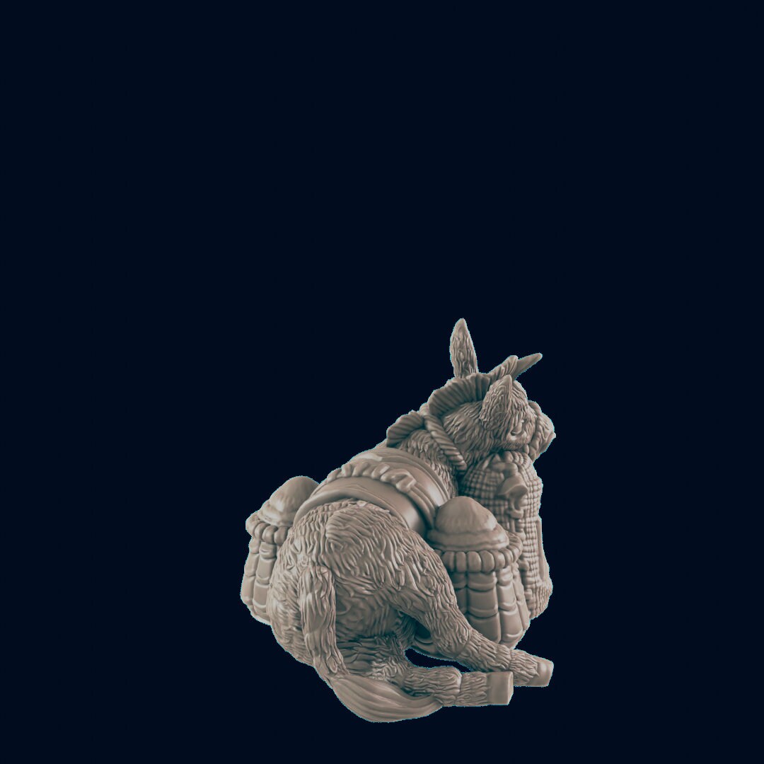 NPC Lazy Donkey - 25mm - 75mm Scale | DnD | EC3D Fantasy Mini | Beasts and Baddies