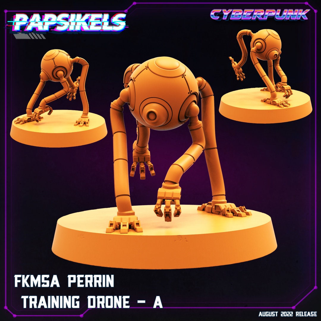 3pc Cyberpunk Training Drones Set - 32mm Scale Alien Miniature | Batang City | Papsikels
