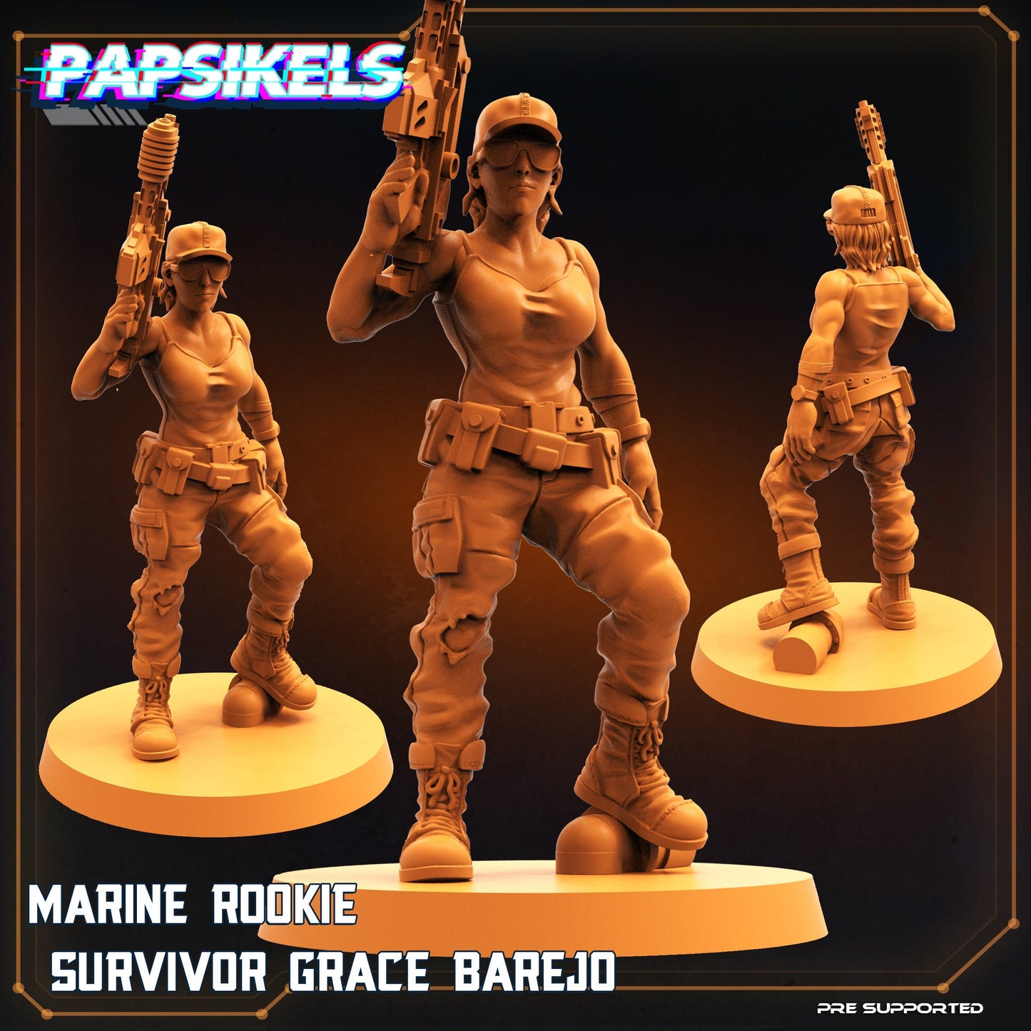 Female Rookie Grace Barrejo - Resin 3D Print Alien Miniature | RPG | Sci fi | Cyberpunk | Role Playing | DnD | Papsikel
