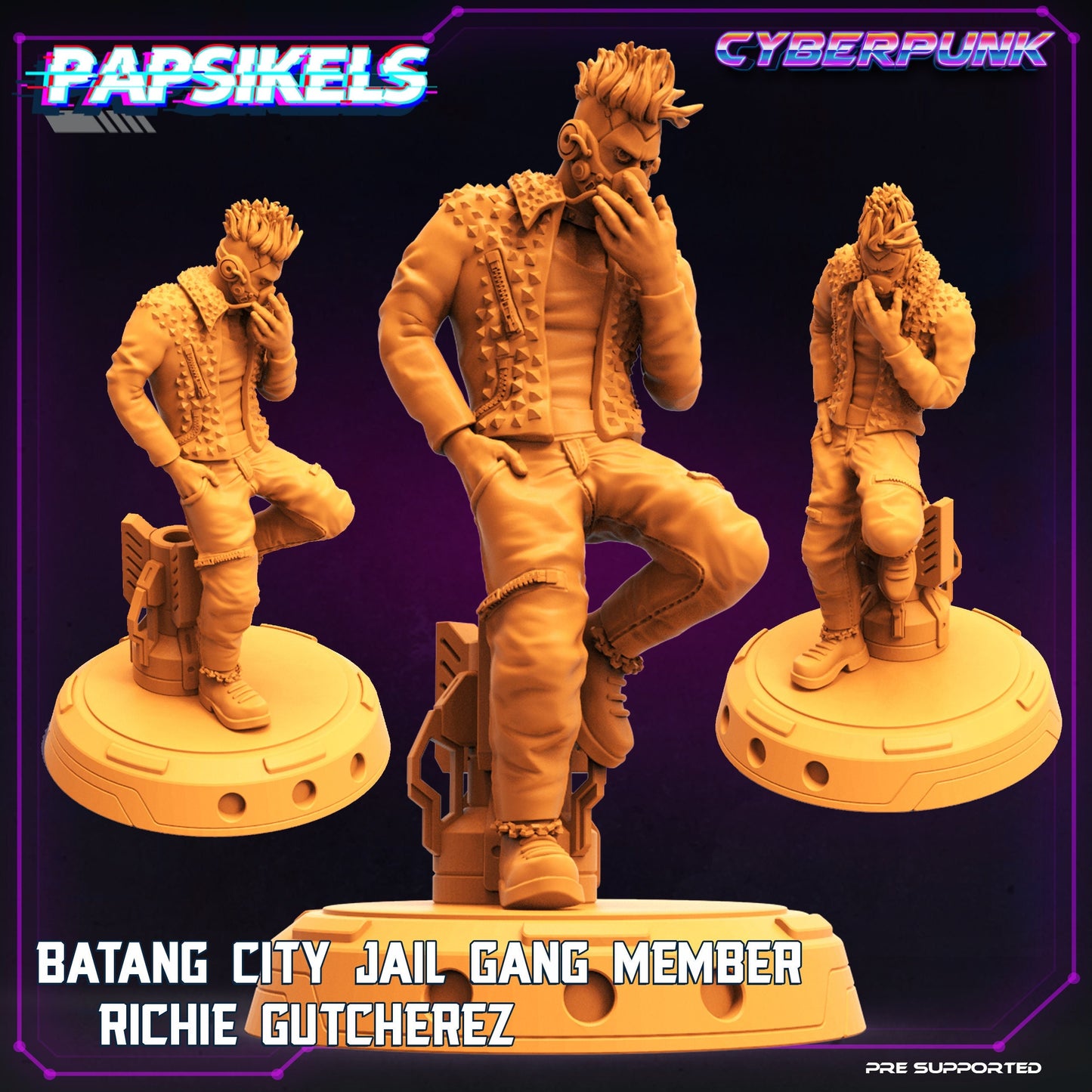Cyberpunk Richie Gutcherez - 32mm Scale Alien Miniature | Batang City | Papsikels