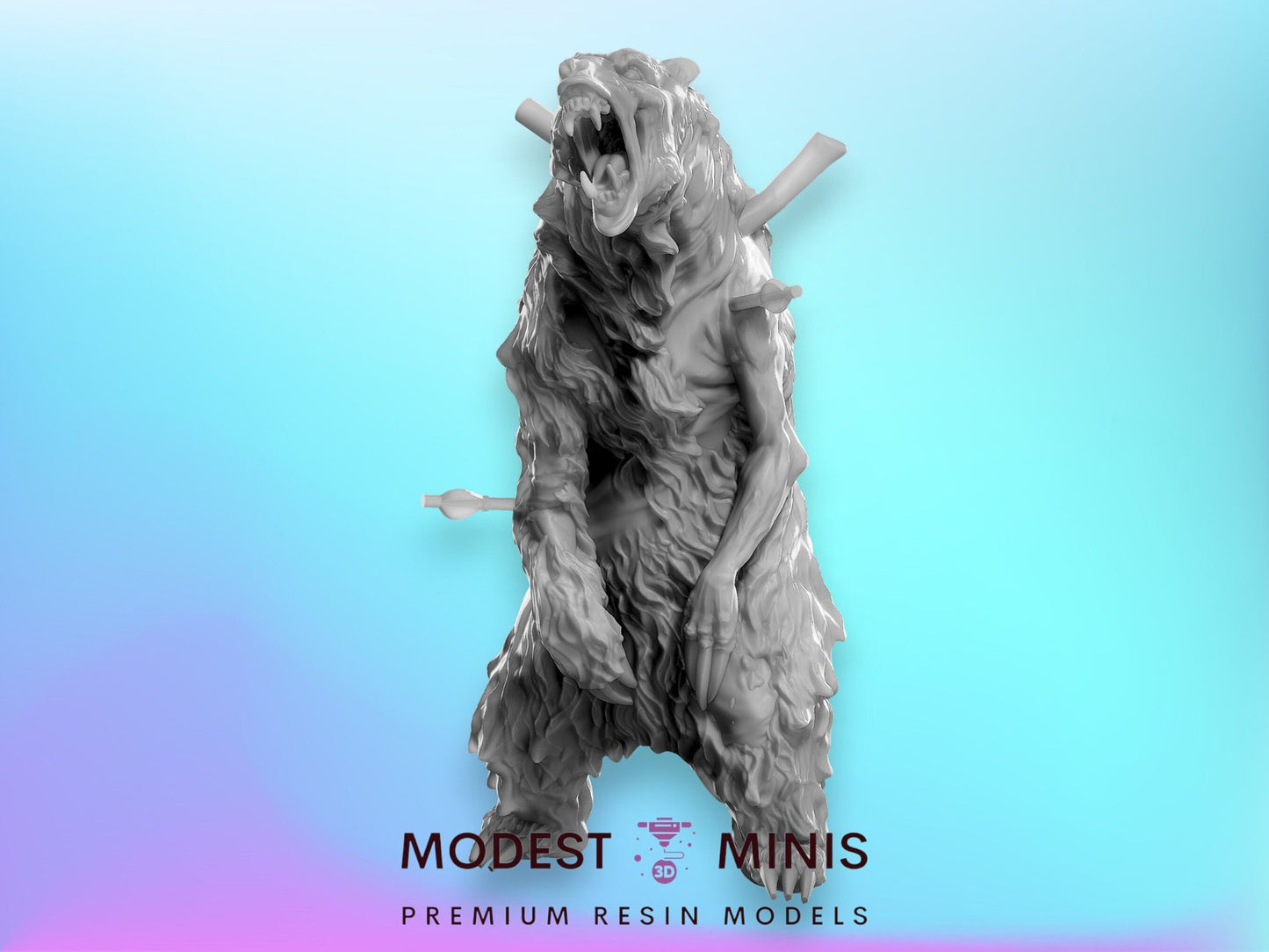 Zombear Zombie | 28mm - 100mm Scale Resin Mini | Zombicide | Vaultz