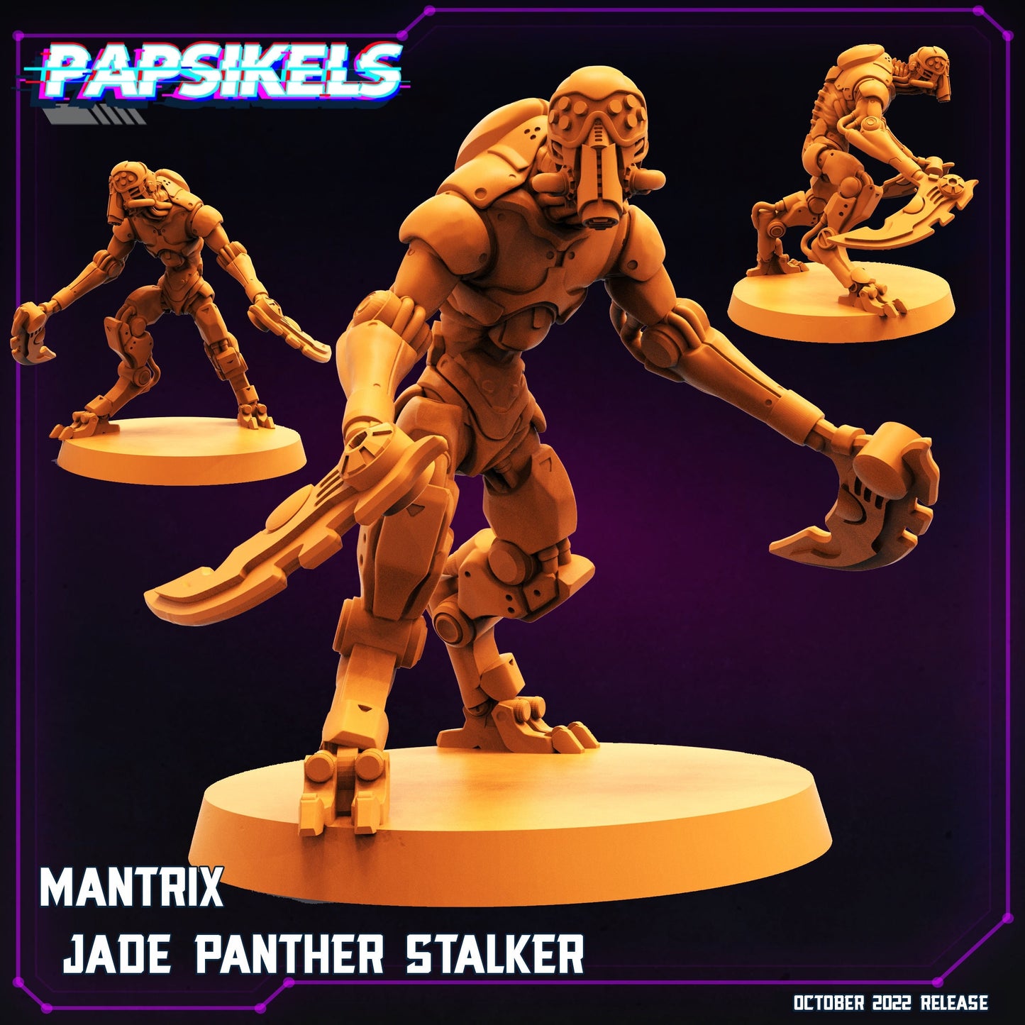 Mantrix Jade Panther Stalker Cyberpunk - 32mm Scale Alien Miniature | Batang City | Papsikels
