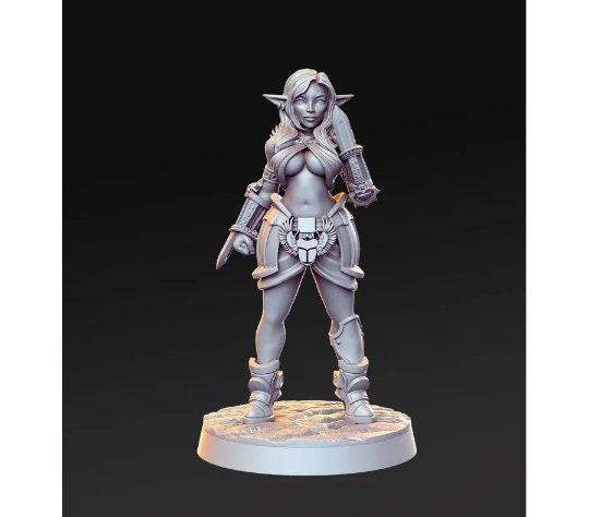 Itaka Pinup Rogue - 32mm Scale DnD Miniature | Dungeons and Dragons | JRPG Mini - RN Estudio