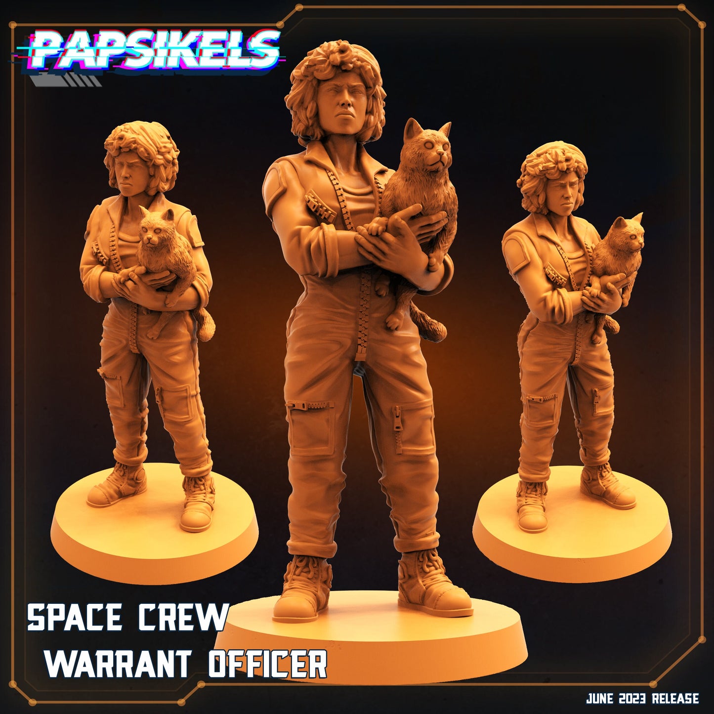 Space Crew Warrant Officer - 32mm Scale Alien Miniature | RPG | Sci fi | Cyberpunk | Role Playing | DnD | Papsikel