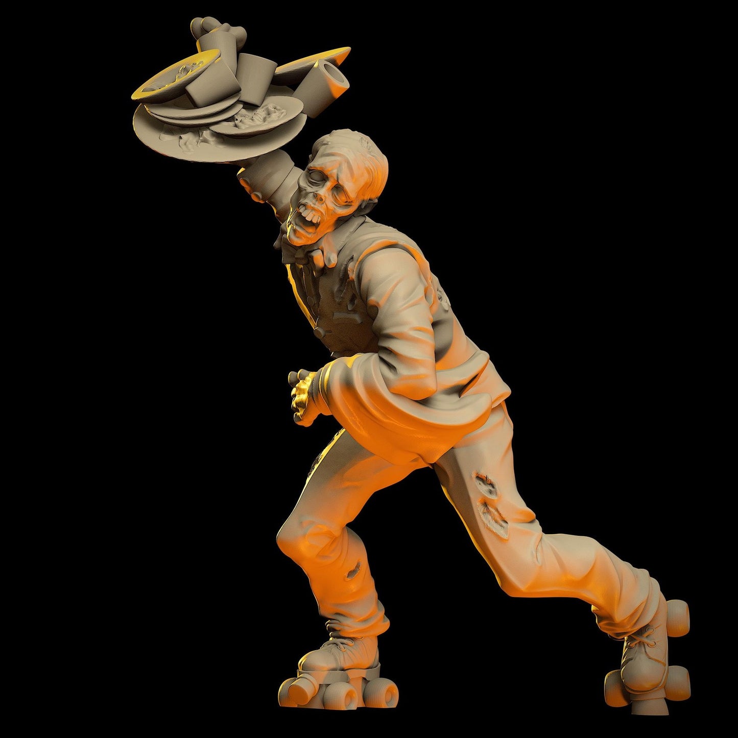 8pc Zombie Kitchen Crew Set | 28mm - 100mm Scale Resin Mini | Zombicide | Vaultz