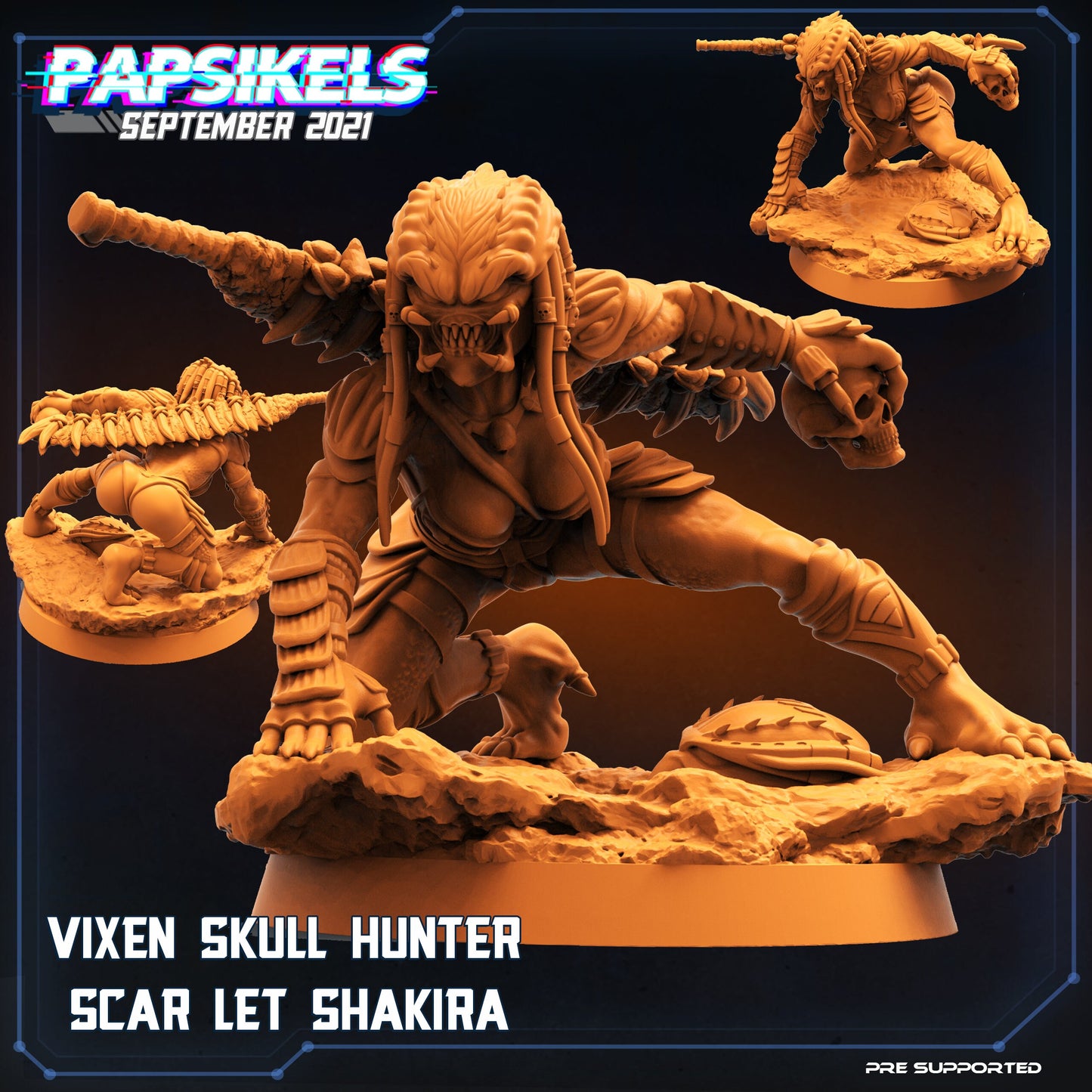 Scarlet Shakira Vixen - Resin 3D Print Alien Miniature | RPG | Sci fi | Cyberpunk | Role Playing | DnD | Papsikel