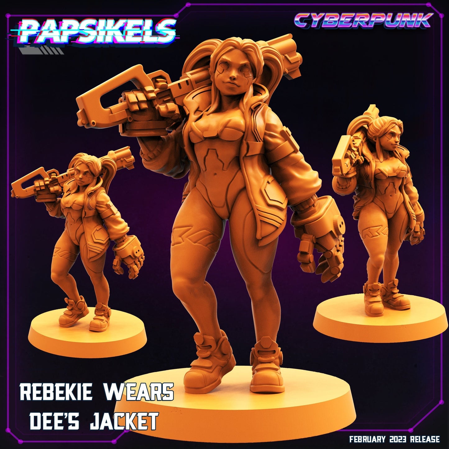 Rebekie Wears Dee Ramirez Jacket - 32mm Scale Alien Miniature | Batang City | Papsikels