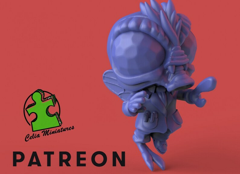 Chibi Flyman Monster - 28mm - 54mm Scale