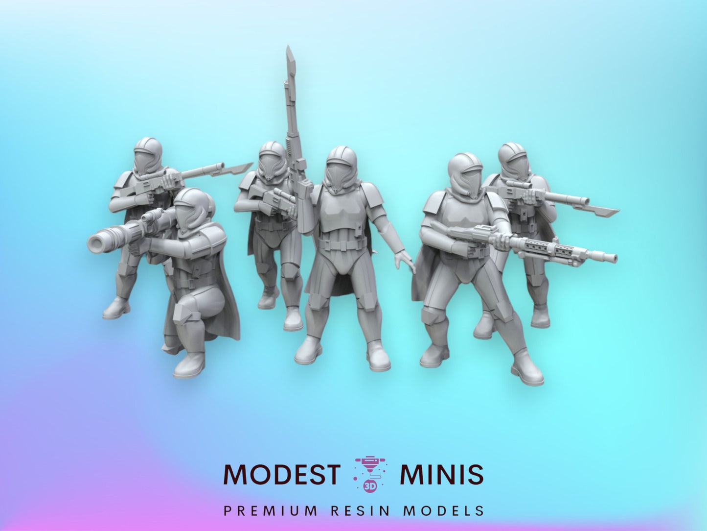 6pc Authority Raptors - 28mm - 40mm Scale Black Remnant Star Wars Legion Mini