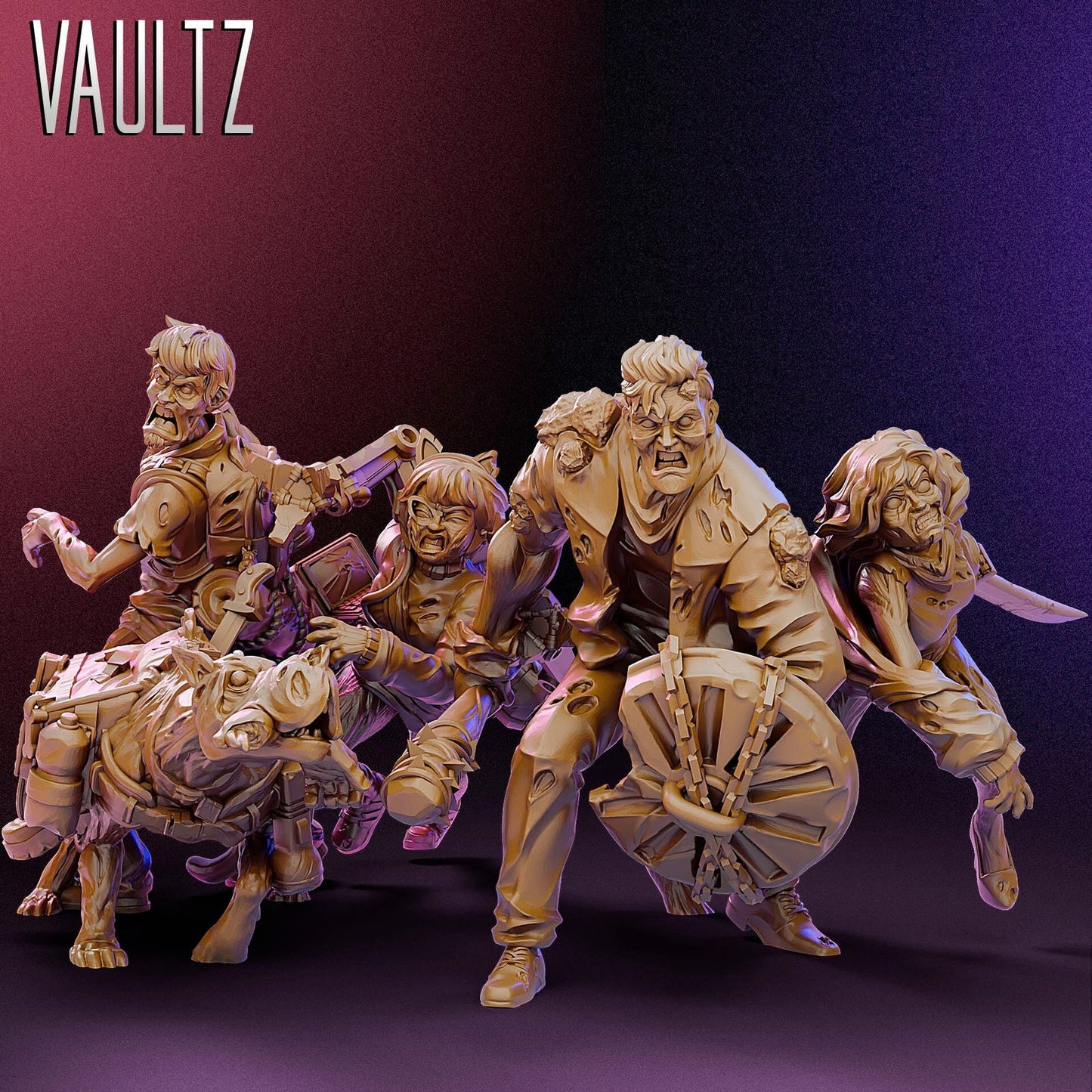 Zombie Mystery Gang Complete 28mm - 100mm Scale Resin Mini | Zombicide | Vaultz