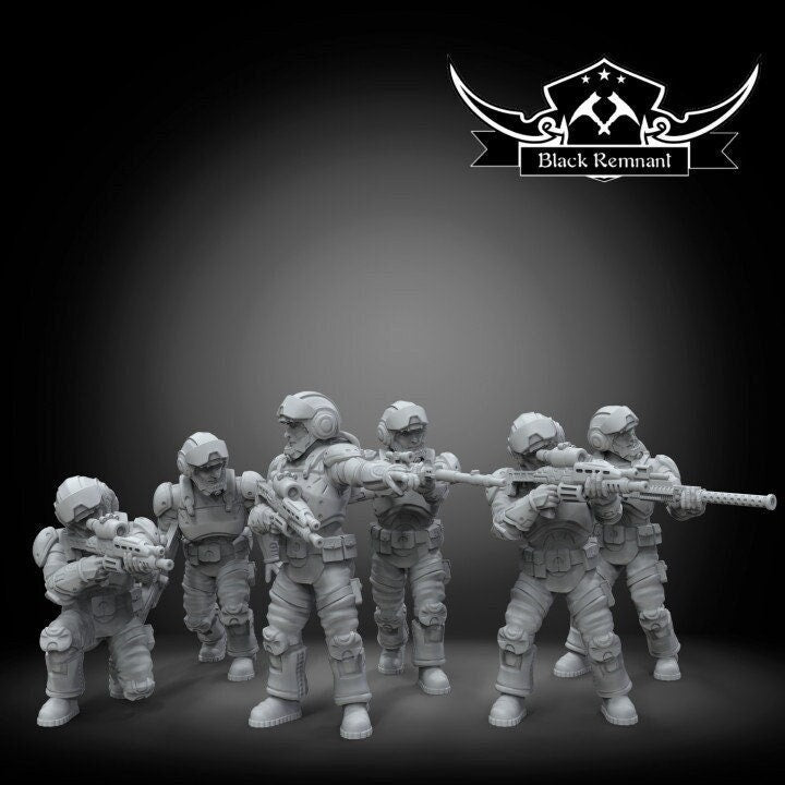 6pc Republic Shock Troopers - 28mm - 40mm Scale Star Wars Legion Mini