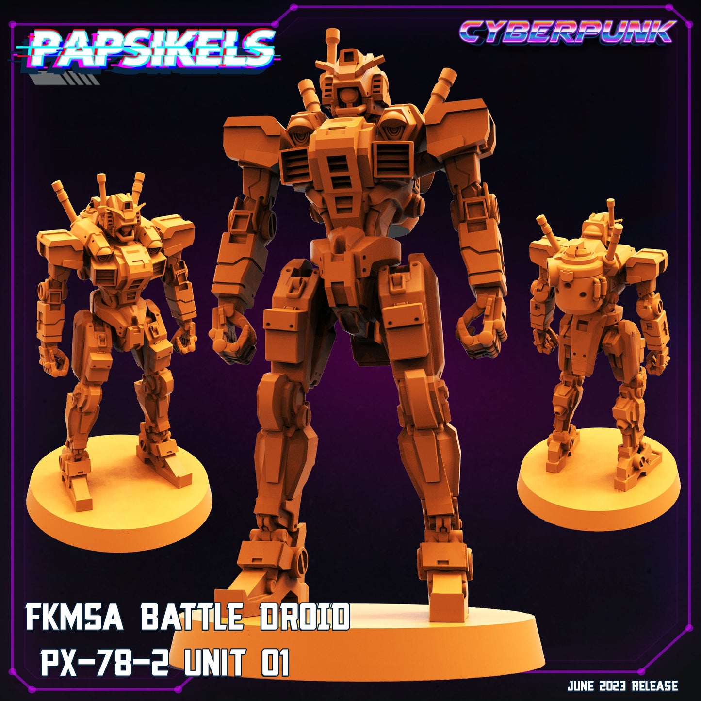 FKMSA Battle Droid PX 78-2 Unit 1 - Resin Cyberpunk Miniature | Papsikels