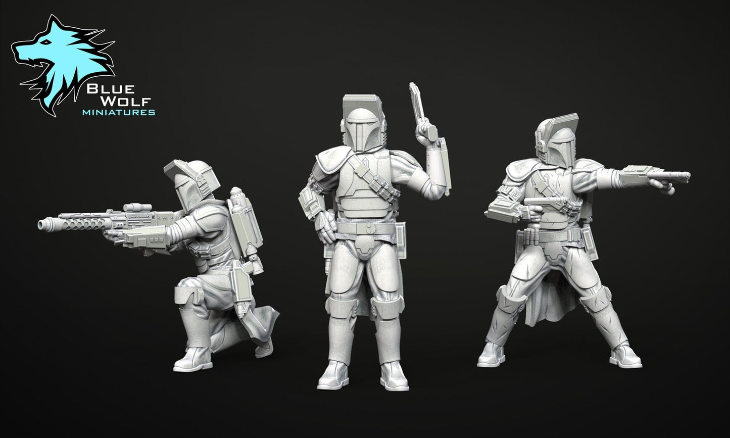 3pc Mando Killers - 28mm - 40mm Scale | Blue Wolf Star Wars Legion Mini