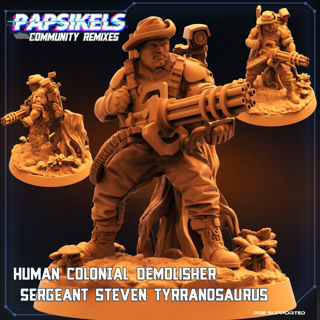 Human Demolisher Steven - Resin 3D Print Alien Miniature | RPG | Sci fi | Cyberpunk | Role Playing | DnD | Papsikel