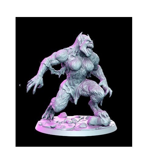 50mm Werebeast - 32mm Scale DnD Miniature | Dungeons and Dragons | JRPG Mini - RN Estudio