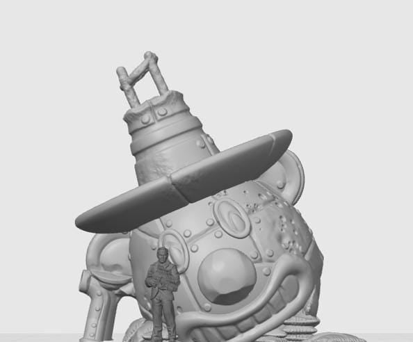 Clown Head Abandoned Theme Park | 28mm - 40mm Scale | Survivor Terrain | Fantasy Scatter | Sci Fi Terrain | EC3D Badlands