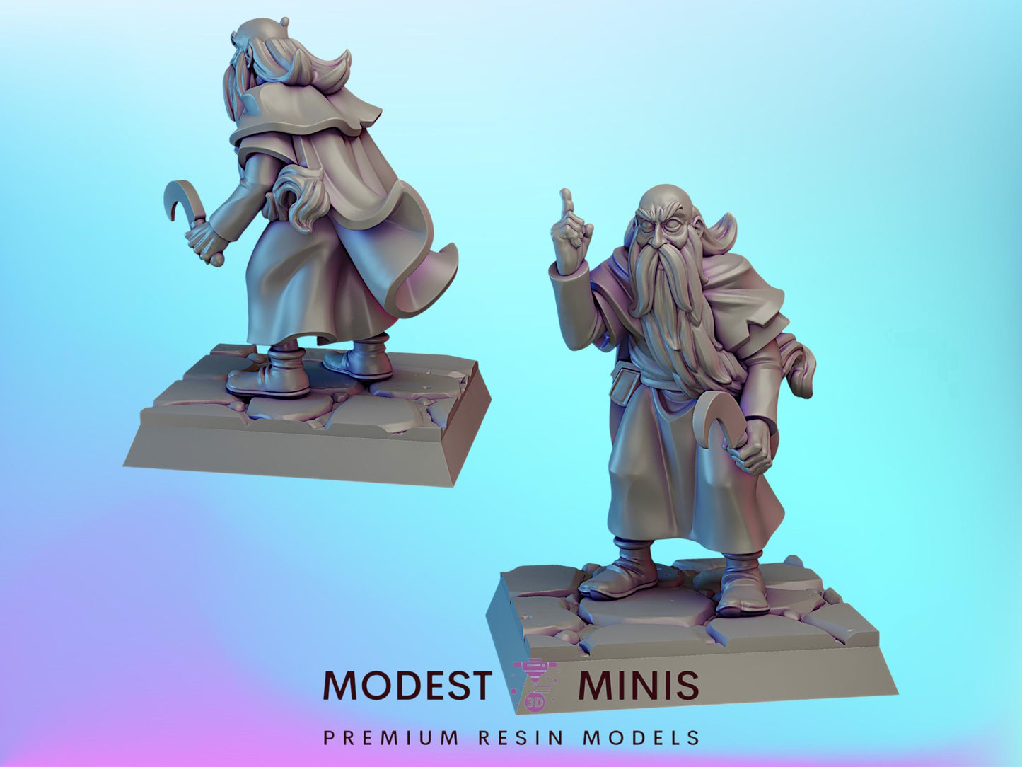 Old Druid | 28mm to 75mm DnD Miniature | Frostgrave Mini | Vae Victis