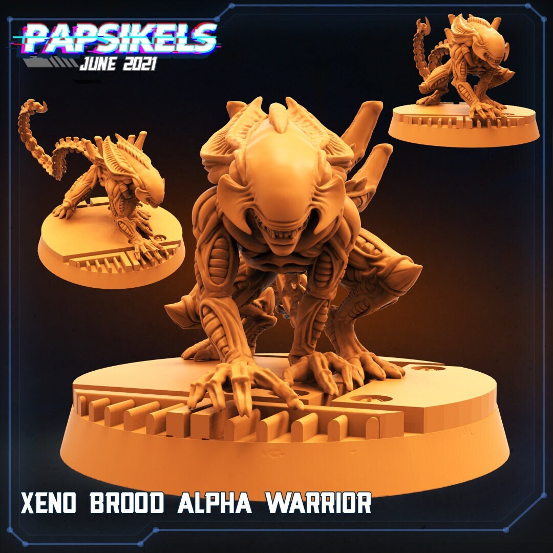 Alien Xeno Brood Alpha - 32mm Scale Alien Miniature | RPG | Sci fi | Cyberpunk | Role Playing | DnD | Papsikel
