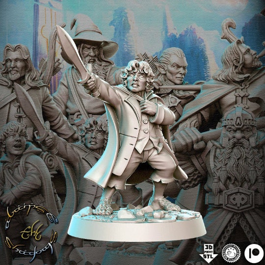 Hobbit Fred - 32mm Scale DnD Miniature | Dungeons and Dragons | JRPG Mini - RN Estudio