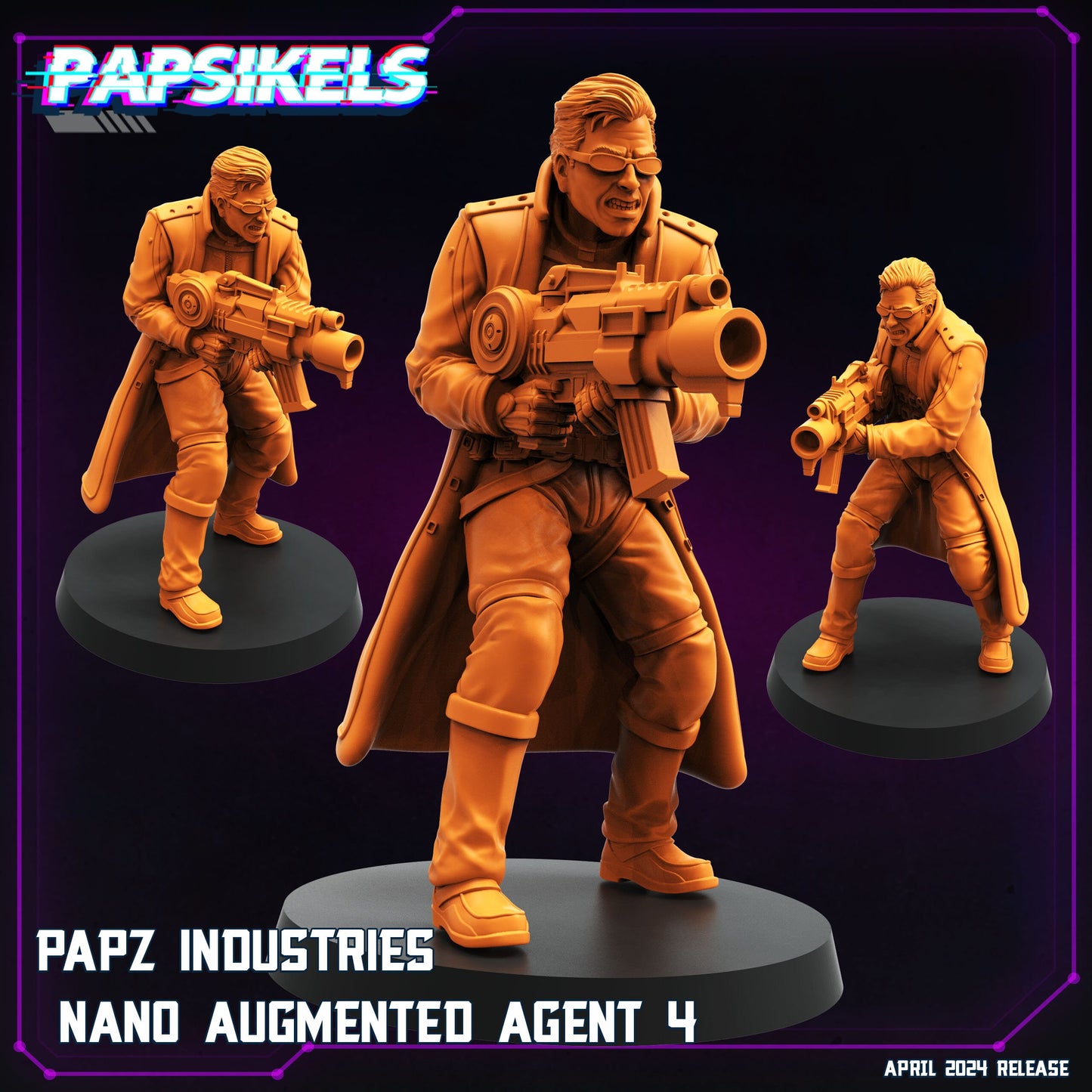 Nano Augmented Agents - Resin Cyberpunk Miniature | Papsikels